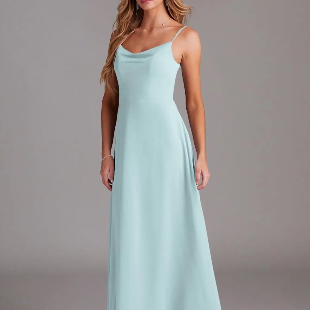 NWT Petite Azazie Daenerys Dress in Mist - Picture 4 of 8
